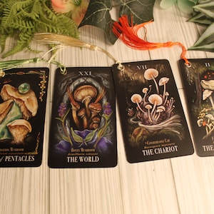 Intuitively Chosen Mushroom Tarot Card Book Mark, Tarot, Book Mark, Book Gift, Witchy Gift, Bookish, Reader, Tarot Reading, Mushroomcore