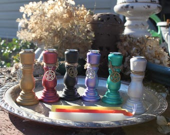 Small altar candle holder with free intuitively chosen chime candle!