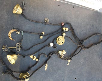 Long Black Witches Bells and Charms