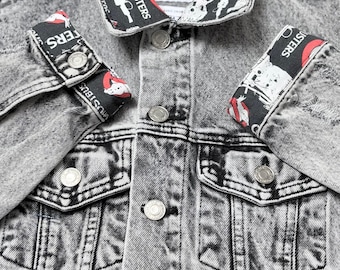 Upcycled Ghostbusters Denim Jacket – Size Medium - Vintage Movie Fan, 80s Nostalgia Streetwear ONE-OF-A-KIND