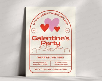 Galentines Party Invitation | Let's Celebrate Valentines Day Invite | Galentines Party Invite| Valentines Invite | Valentines Day Invitation