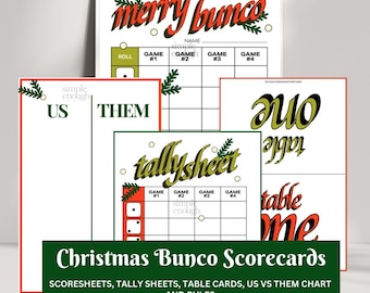Christmas Bunco Game | Bunco Score Sheets Christmas | Christmas Bunco Score Sheets | Bunco Christmas | Bunco Sheets Christmas Printables