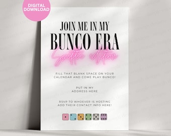 Let's Roll with Taylor Invitation | Digital Printable Swiftie Bunco Invite | Bunco Girls Party Invitation | Digital Bunco Era Invitation