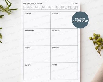 7 Day Weekly Planner | Vertical 7 Days Weekly | Mealplanner | Digitable Planners | Digits Planner | Plann er | Meal Planning Planner