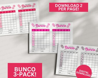 Valentine's Bunco 3-Pack | Valentines Bunco | Printable Valentines Bunco | Valentine Bunco Cards | Red Heart Bunco Cards | Galentines Bunco