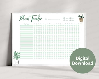 Plant Tracker | Houseplant Watering Tracker | Plant Care Planner | Printable Watering Tracker | Printable Plant Tracker | Plant Journal