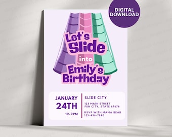 Slide Birthday Party Invite | Slide Birthday Invitation Invite | Playground Party | Indoor Playground | Soft Play Invitation