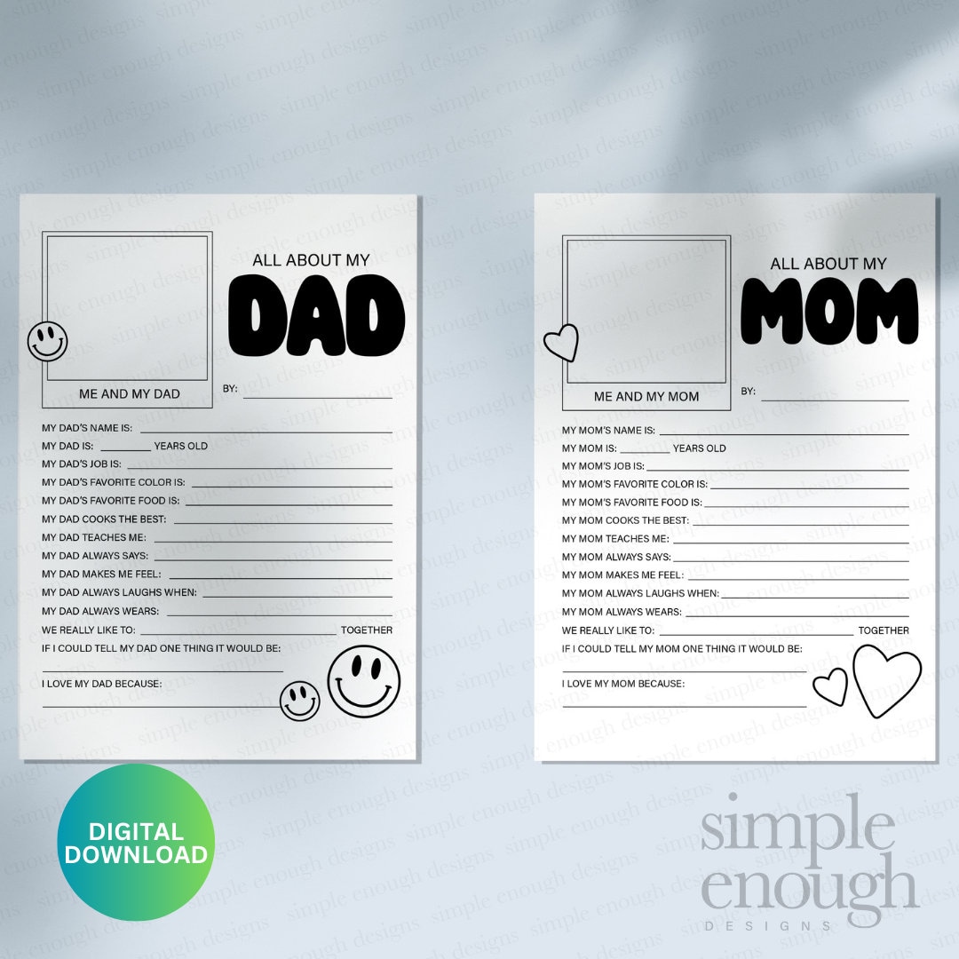 All About My Dad Printable | Father's Day Interview | Fathers Day ...