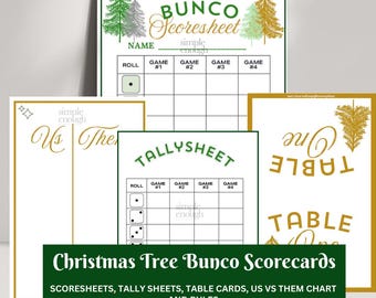 Christmas Bunco Game | Bunco Score Sheets Christmas | Christmas Bunco Score Sheets | Bunco Christmas Tree Winter | Bunco Christmas Printable