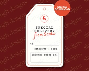 Downloadable Santa Labels | Custom From Santa Labels | From Santa Stickers | North Pole Label | Editable Santa Tags | Santa Delivery Labels