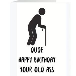 Cartão de feliz aniversário, cartão engraçado, cartão antigo, cartão de humor, cartão de cara, cartão interno em branco, cartão de felicitações-80