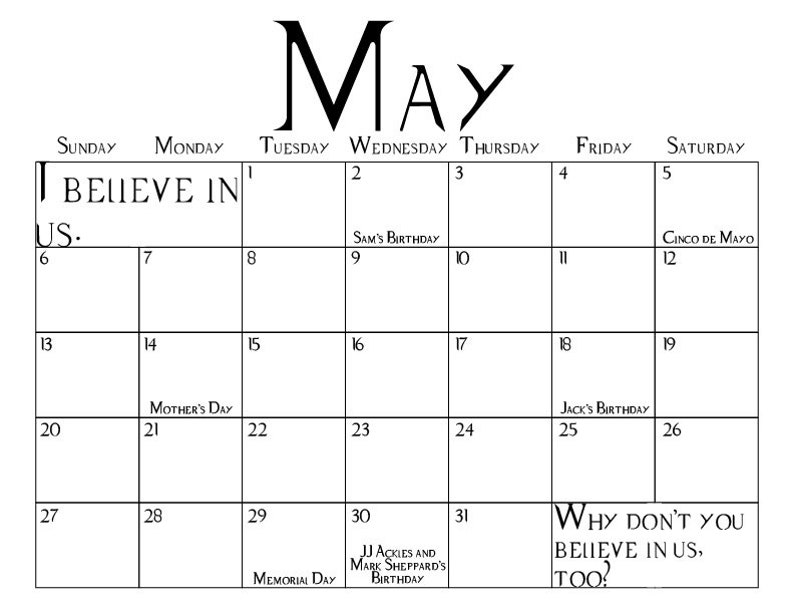 2024 Supernatural Calendar (Download Now) Etsy