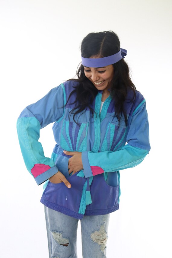 70s Patchwork Cotton Jacket - Reversible Apron, P… - image 3