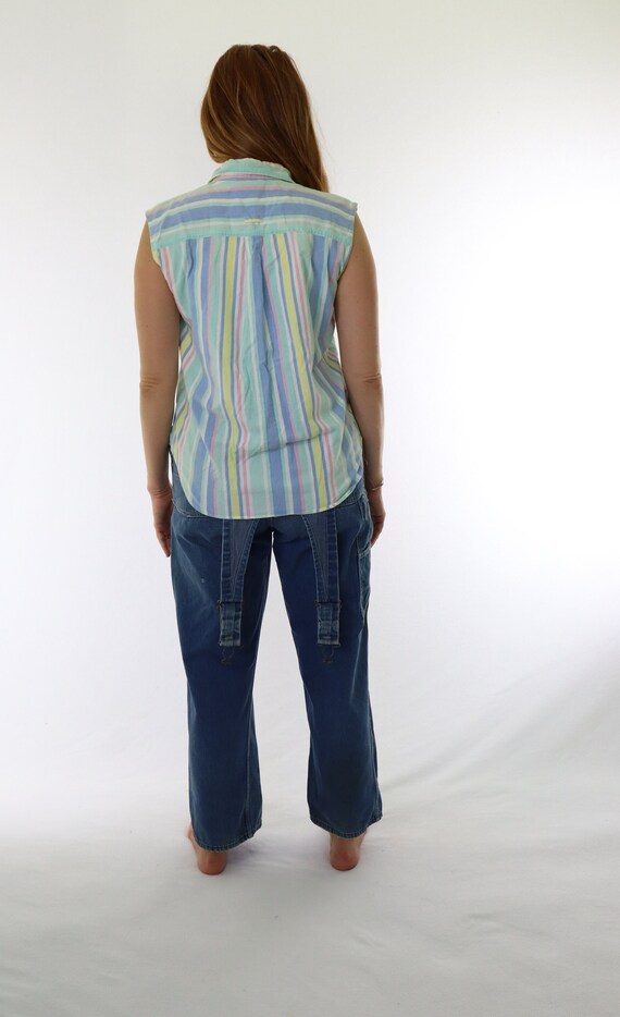 Striped Casual Unisex Pastel Rainbow Stripe 1980'… - image 4