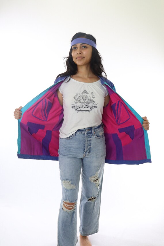 70s Patchwork Cotton Jacket - Reversible Apron, P… - image 4