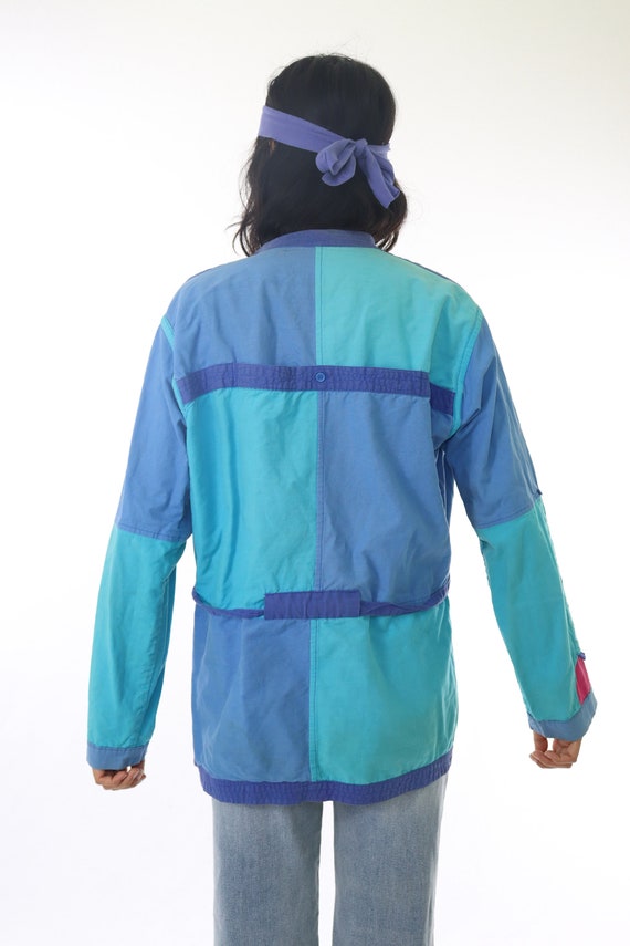 70s Patchwork Cotton Jacket - Reversible Apron, P… - image 5