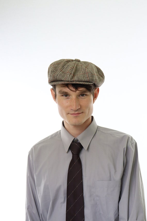 Brown plaid newsboy hat Gem