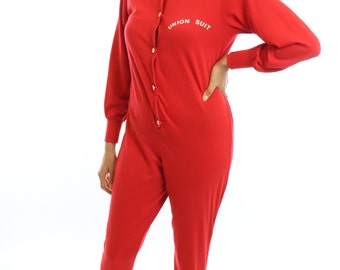 red long johns with back flap