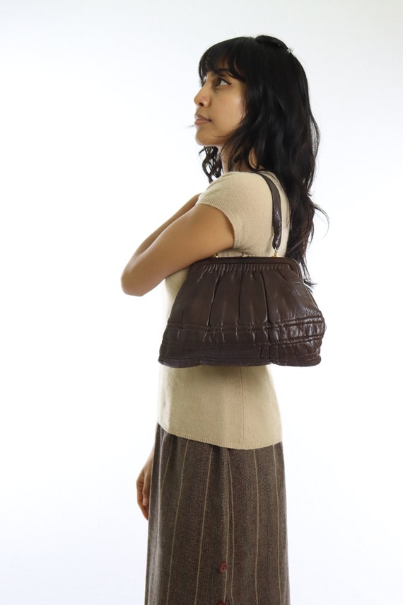 Classic Small Brown Soft Leather Kelly Style Pocke