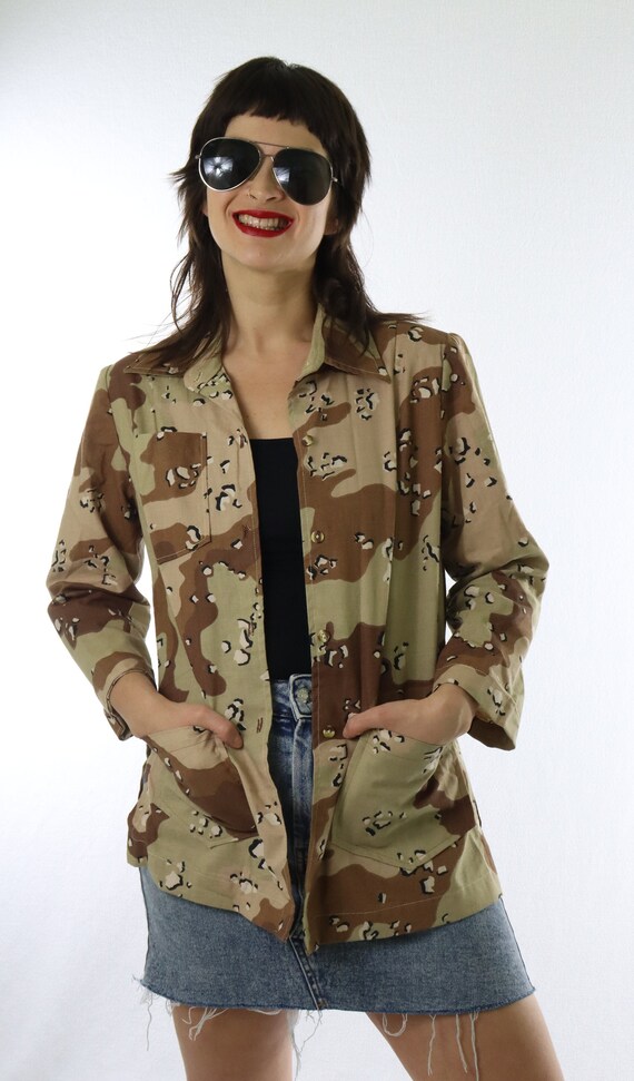 Grunge Fatigues Camo Jacket Cropped Sleeve Blazer… - image 2