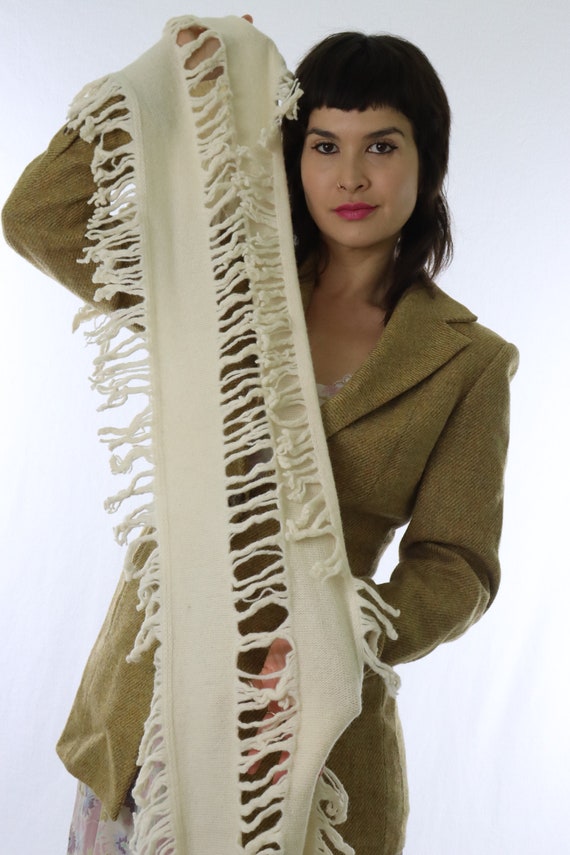 Cream Lambswool Bone-colored Distressed Witchy Bo… - image 3