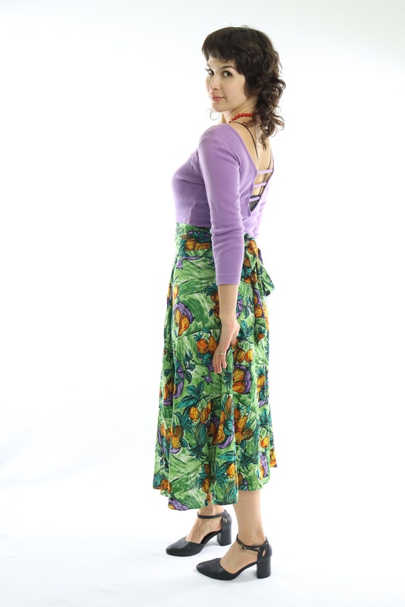 Rayon Wrap Skirt Multicolor Impressionist Still L… - image 6