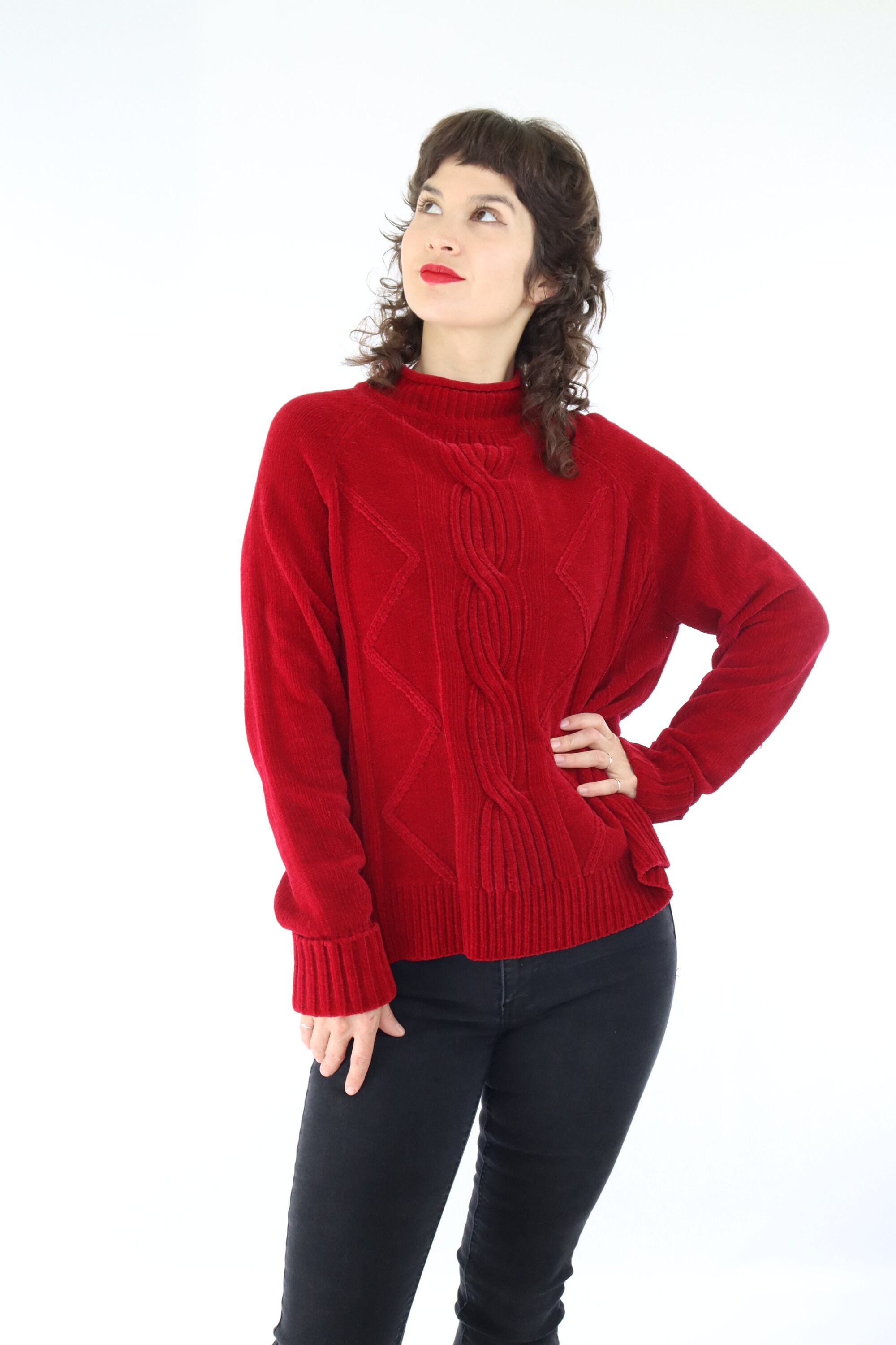 Chenille Sweater Red - Etsy