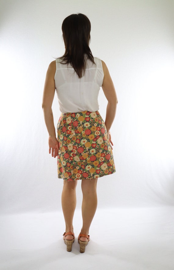 Floral Fun Hippie Orange Busy Apron Wrap Skirt Ha… - image 6