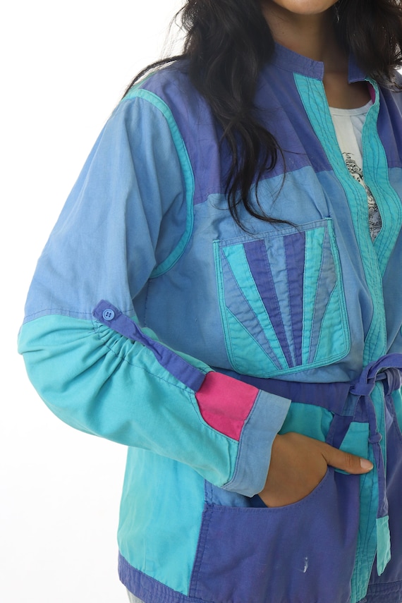 70s Patchwork Cotton Jacket - Reversible Apron, P… - image 1