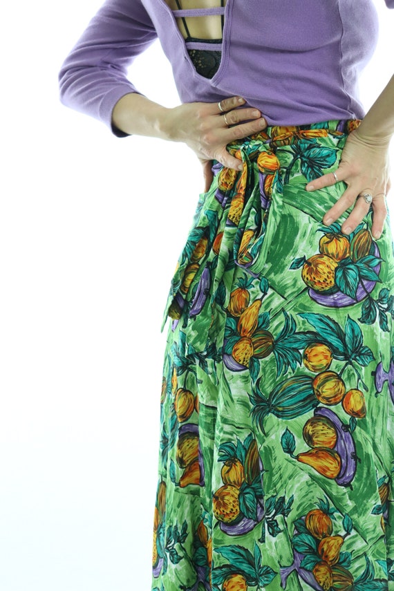 Rayon Wrap Skirt Multicolor Impressionist Still L… - image 7