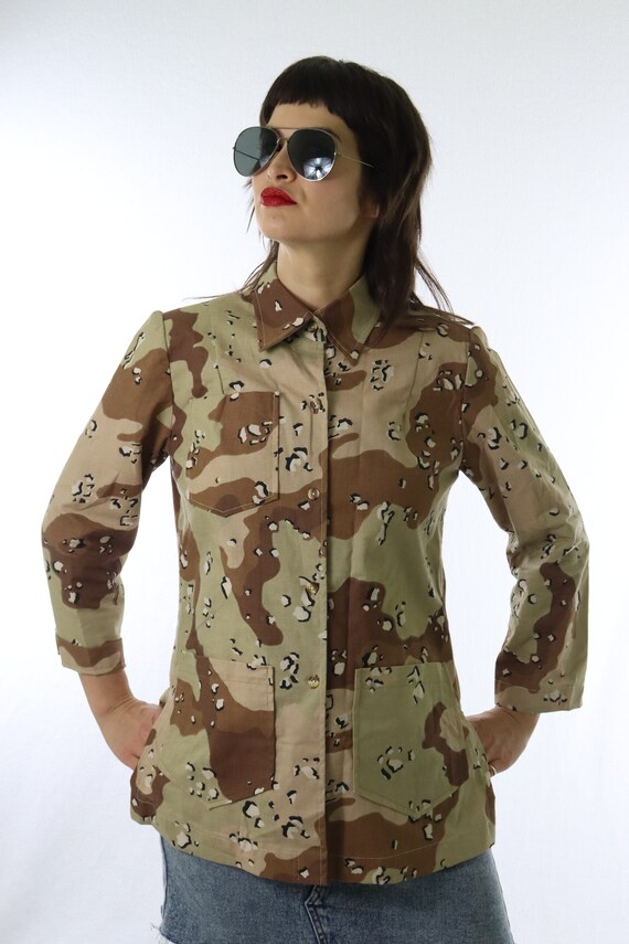 Grunge Fatigues Camo Jacket Cropped Sleeve Blazer… - image 7