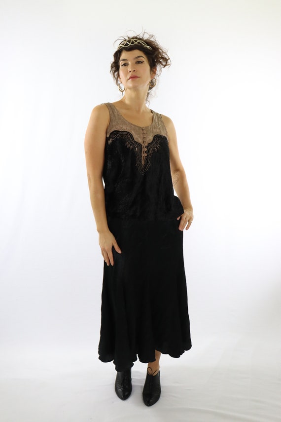 Crushed Velvet Stunning Black and bronze embroide… - image 4