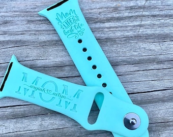 Mom Life engraved watch band / Gift for Mom / Mother's Day Gift / Personalized watch band / Custom Watch Band /