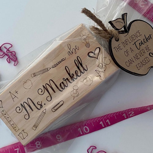 Teacher Eraser Gift / Personalized Teacher Gift / End of Year Etsy