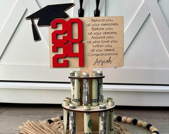 2024 Graduation Money Cake/ Grad Gift Money Holder/ Personalized Graduation Gift/ Graduation Gift for Her / Grad Gift for Him