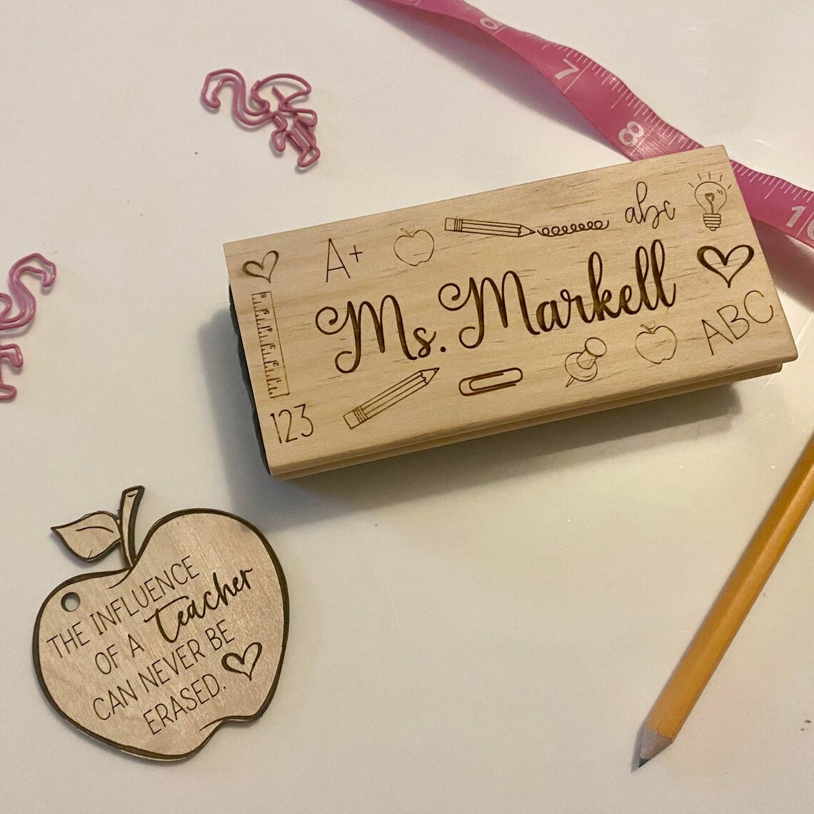 Teacher Eraser Gift / Personalized Teacher Gift / End of Year Etsy