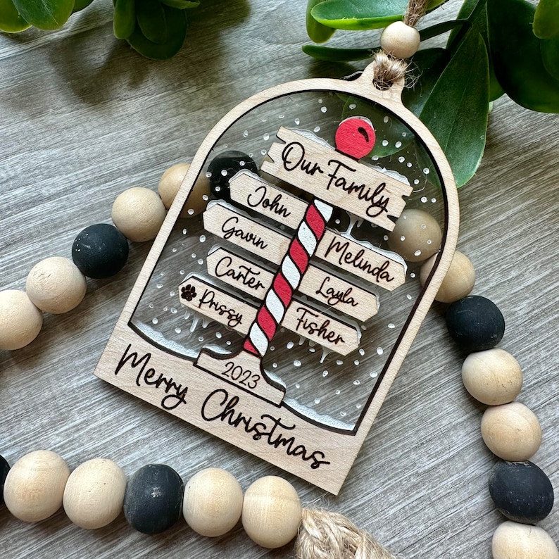 Personalized North Pole Family Christmas Ornament | Custom Names - Etsy