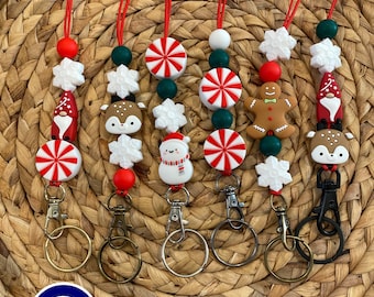 Holiday Lanyard, Christmas Lanyard, Winter Lanyard, ID Lanyard, Badge Lanyard, Reindeer Lanyard, Snowman Lanyard,  Teacher Gift, Nametag