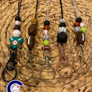 Sports-Style Beaded Lanyard, Lanyard Necklace, ID Lanyard, Badge Lanyard, Nametag Holder, Cruise Lanyard, Volleyball Lanyard, Tennis Lanyard