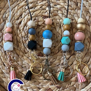 Beaded Lanyard With Tassel, Lanyard Necklace, ID Lanyard, Badge Lanyard, Teacher Lanyard, Cruise Lanyard, Nametag Holder, Key Chain