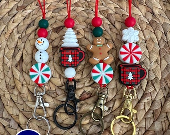 Holiday Lanyard, Christmas Lanyard, Winter Lanyard, ID Lanyard, Badge Lanyard, Coffee Lanyard, Snowman Lanyard,  Teacher Gift, Student ID