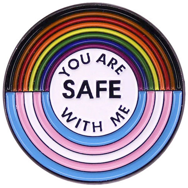 Sei al sicuro con me - Spilla dell'orgoglio (spilla dell'alleato LGBTQ+)