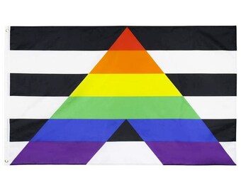 Straight Ally Premium Vlag / 5ft x 3ft / Met genaaide zomen en doorvoertules