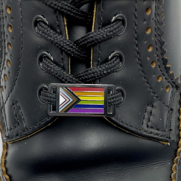 Shoelace Tags - Progress Pride Flag (2 Pack)