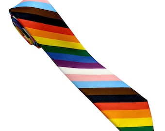 Prequal Handmade Skinny Tie - Inclusive Rainbow