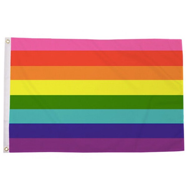 1978 Original Gilbert Baker Gay Pride Rainbow Premium Flag / 5ft x 3ft / With Sewn Hems & Grommets