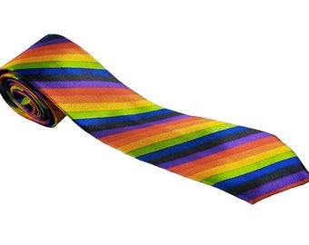 Gay Pride Rainbow Flag Colours Skinny Tie