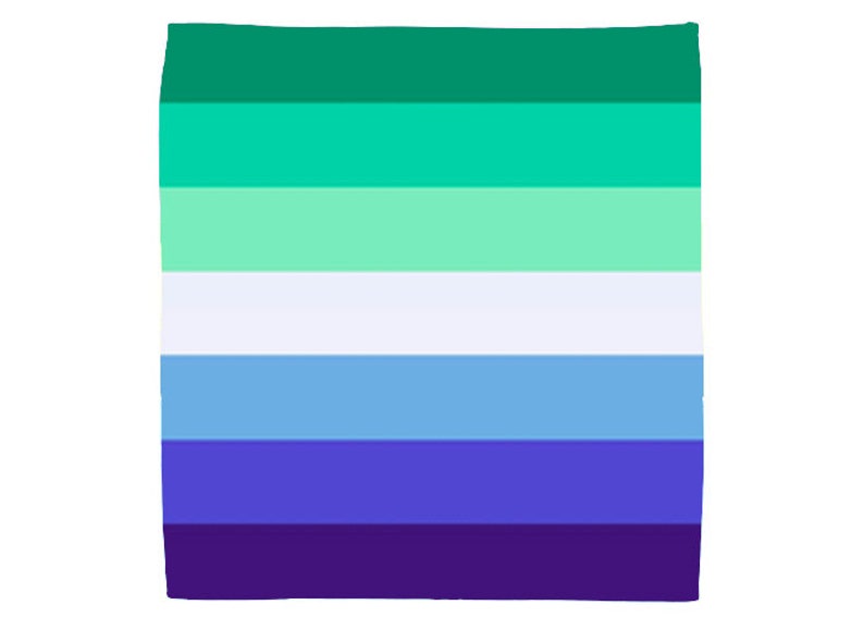 Gay Male MLM Men Loving Men Flag Bandana With Sewn Hems image 1