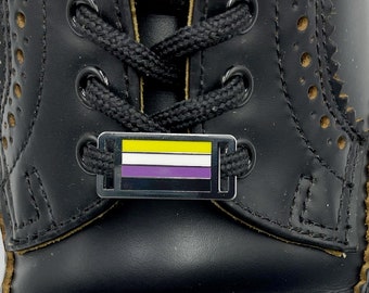 Shoelace Tags - Non Binary Flag (2 Pack)