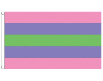 Trigender Flag / 5ft x 3ft / With Sewn Hems & Grommets
